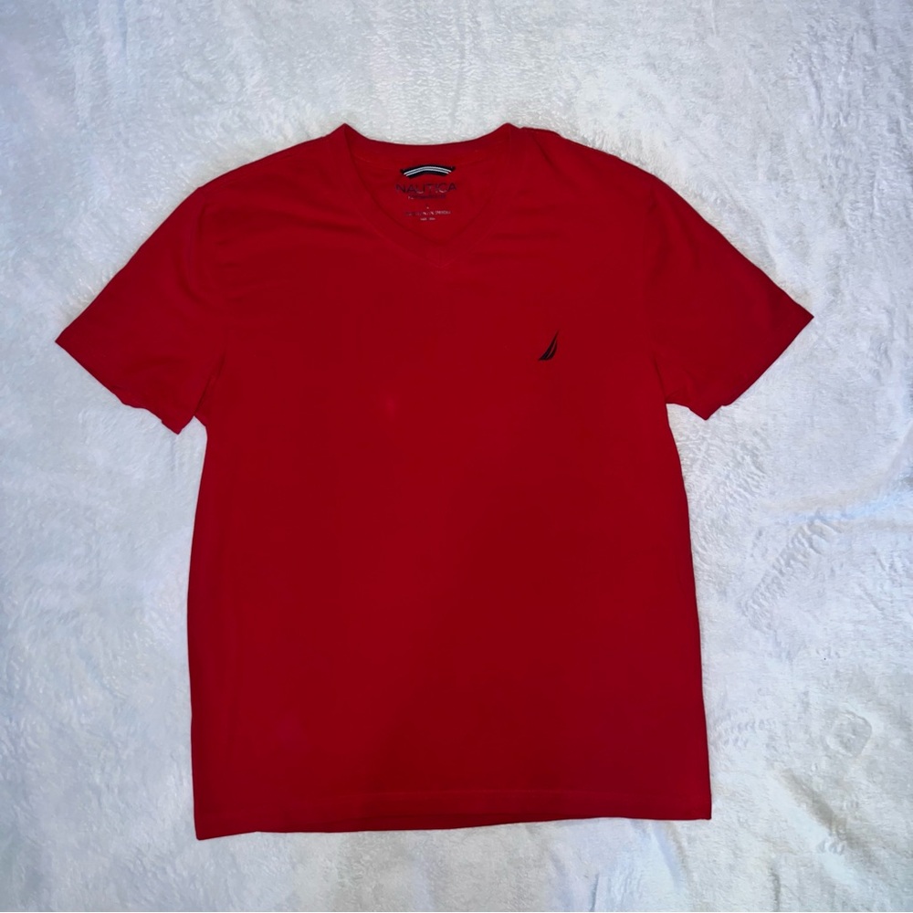 Nautica Men's Bright Red Short Sleeve Tee